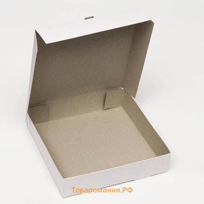 Коробка для пирога, белая, 23 х 23 х 5 см