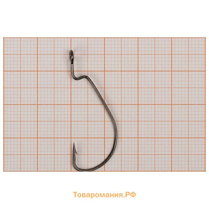 Крючки офсетные YUGANA Wide range worm big eye, № 4, 4 шт.