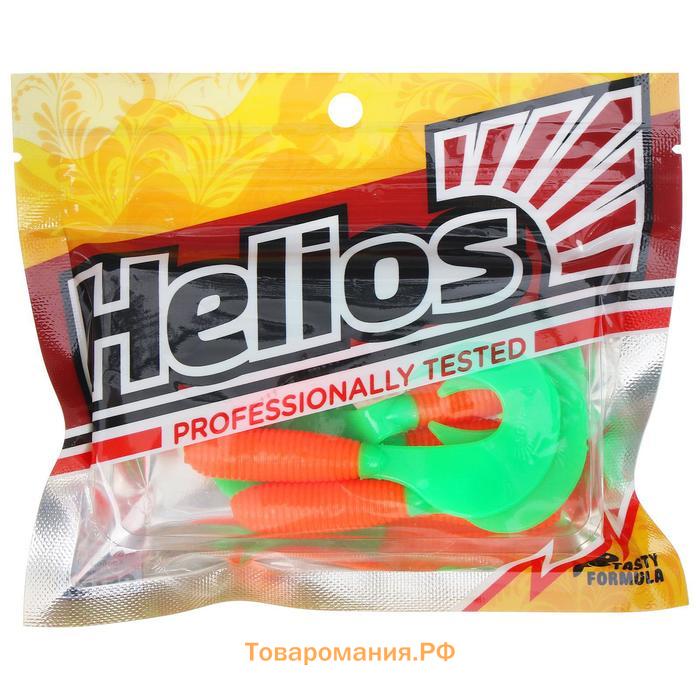 Твистер Helios Credo Orange & Green, 8.5 см, 7 шт. (HS-11-025)