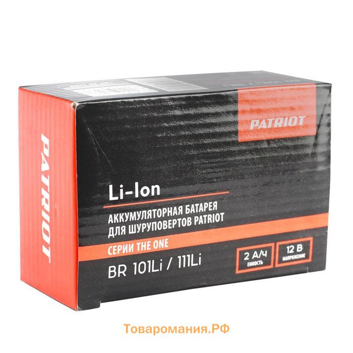 Аккумулятор PATRIOT TheOne, 12 В, 2 Ач, Li-ion, подходит для шуруповертов PATRIOT