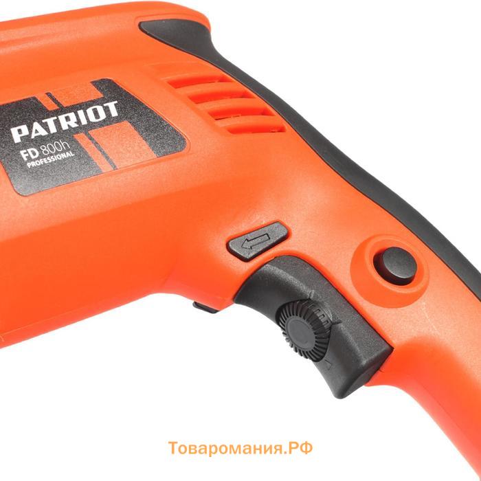 Дрель ударная PATRIOT FD800h, 850 Вт, 2700 об/мин, 43200 уд/мин, max 13 мм, ключевой патрон