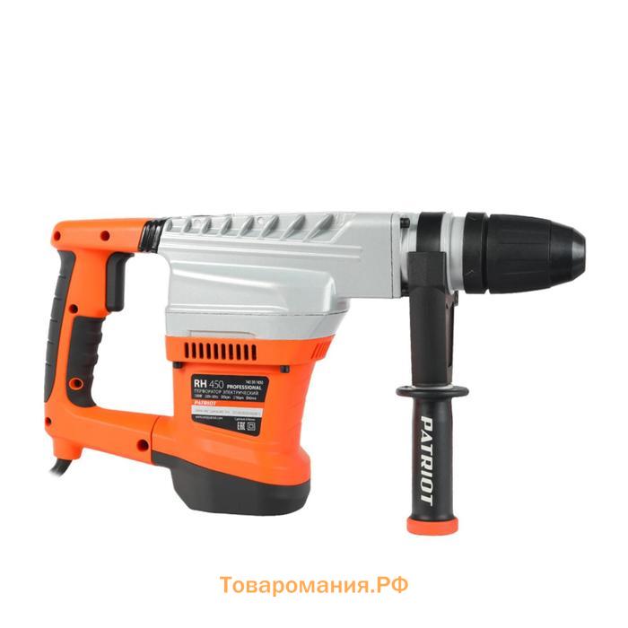 Перфоратор PATRIOT RH450, 1300 Вт, 10 Дж, 500 об/мин, 2750 уд/мин, SDS+, max 40 мм, кейс