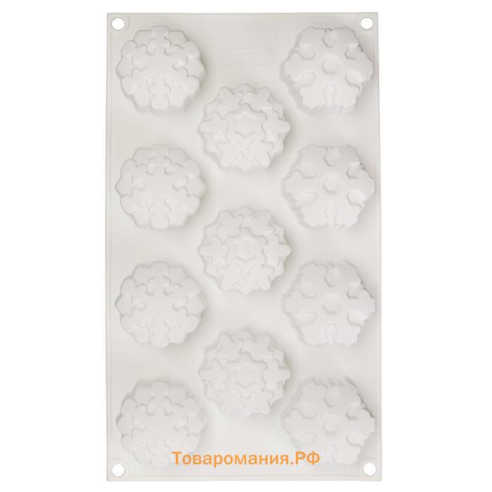 Форма для приготовления пирожных и конфет Snowflakes 30.5×18 см
