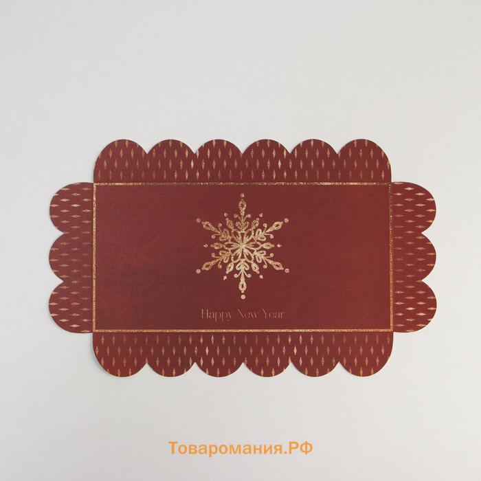 Коробка для кондитерских изделий с PVC крышкой «Gold», 10.5 х 21 х 3 см, Новый год