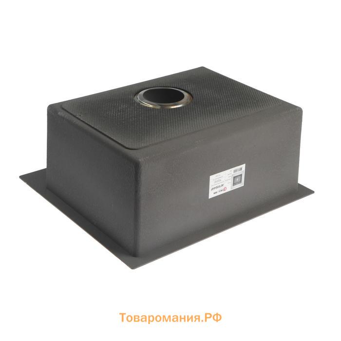 Мойка кухонная AFLORN AF95044F, врезная, S=3,0 и 0,8 мм, 50х44х22 см, сифон, графит