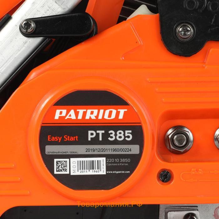 Пила цепная бензиновая PATRIOT PT385, 1.47 кВт, 14''/35 см, 3/8, 52 звена, Easy Start