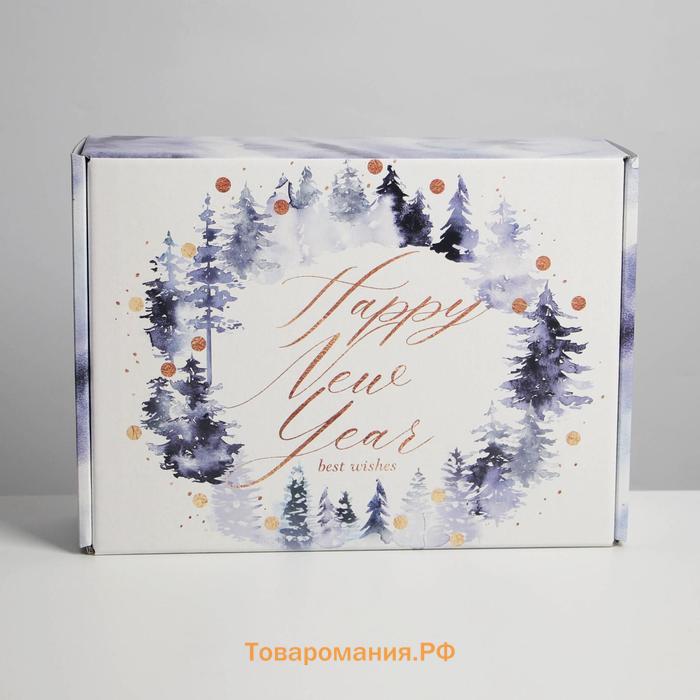 Коробка складная Happy New Year, 30,7 х 22 х 9,5 см, Новый год