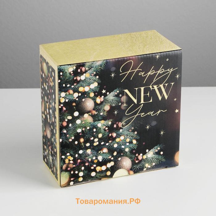Коробка складная «Present», 15 х 15 х 7 см, Новый год