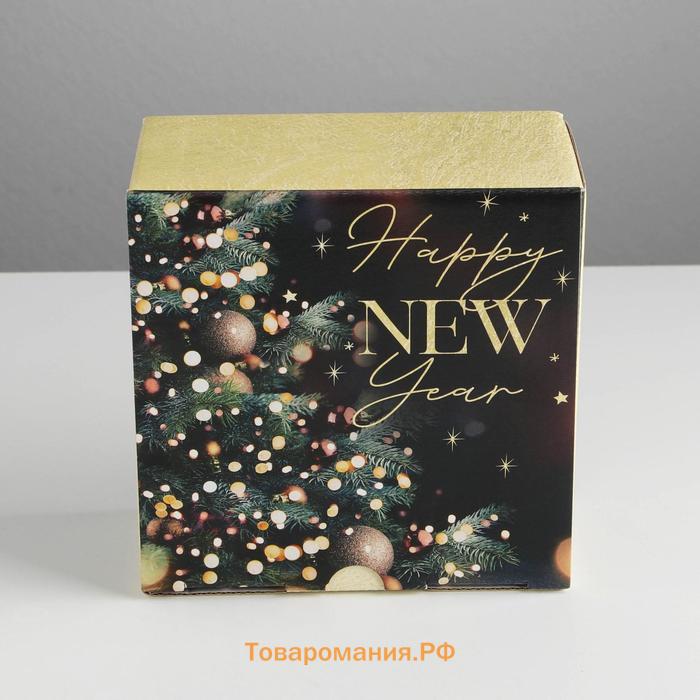 Коробка складная «Present», 15 х 15 х 7 см, Новый год