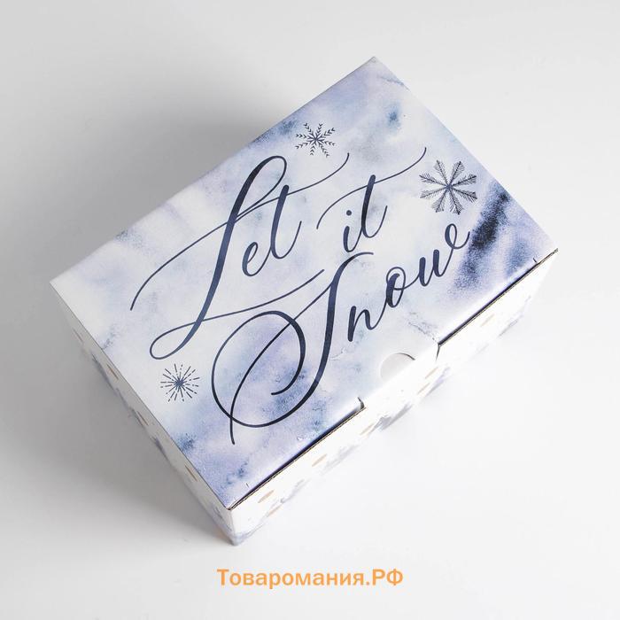 Коробка складная «Let it snow», 22 х 15 х 10 см, Новый год