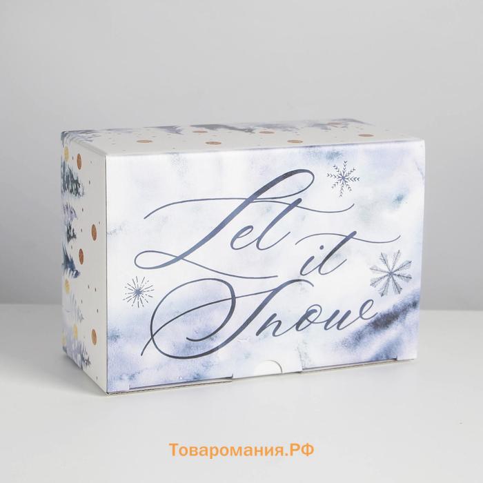 Коробка складная «Let it snow», 22 х 15 х 10 см, Новый год