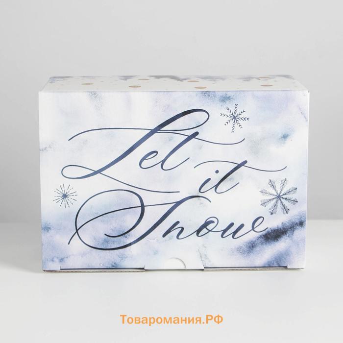 Коробка складная «Let it snow», 22 х 15 х 10 см, Новый год