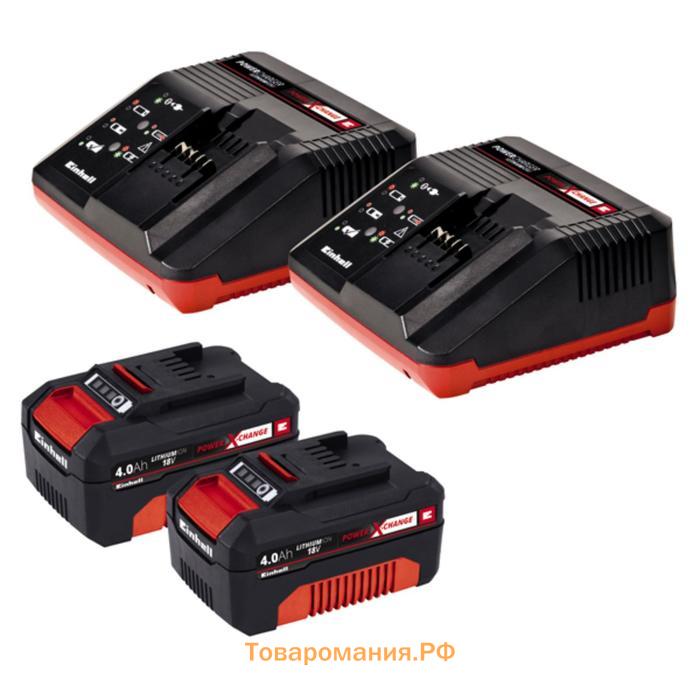 Газонокосилка Einhell PXC GE-CM43 Li M Kit, 18 В, Li-Ion, 2х4 Ач, 3000 об/мин, скос 43 см