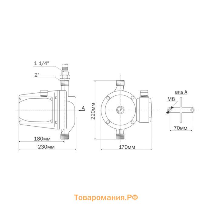 Насос циркуляционный Aquario AC 5-8-32 5432, 500 Вт, 200 л/мин, напор 12 м