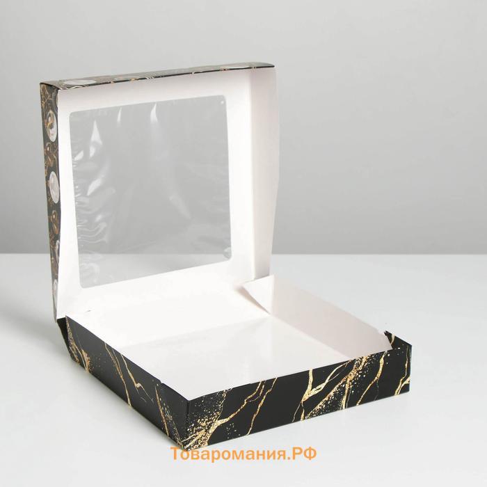 Коробка складная «Gold», 20 х 20 х 4 см, Новый год