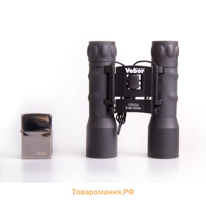 Бинокль Veber Sport БН, 12 × 32, цвет чёрный