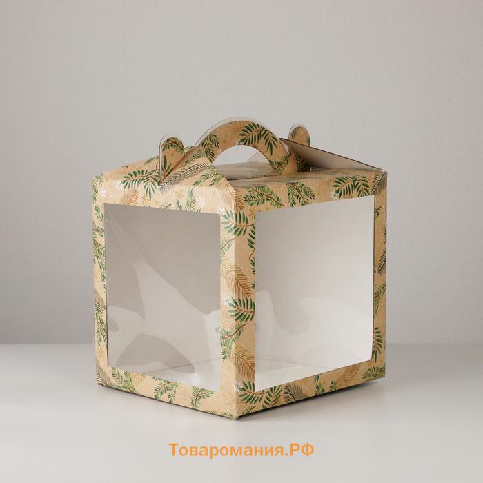 Коробка кондитерская с окном, сундук, «Сказка» 20 х 20 х 20 см, Новый год