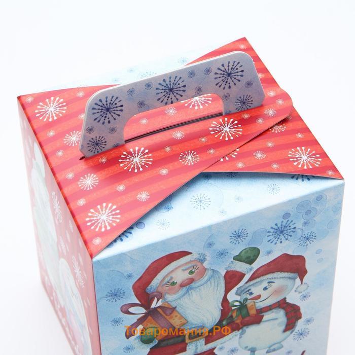 Подарочная коробка "Веселый Новый год", 12,4 х 13,4 х 15,6 см