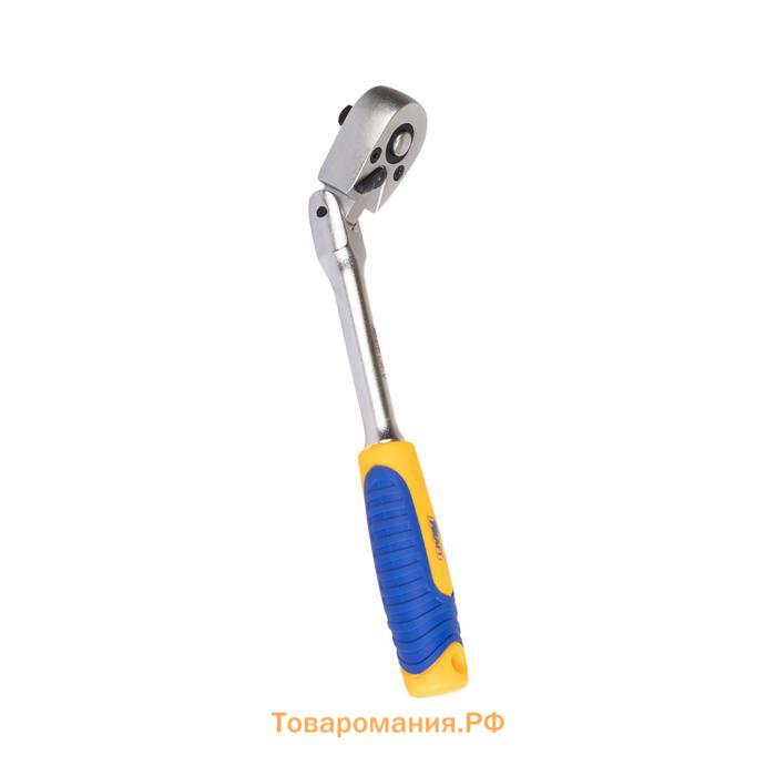 Трещотка шарнирная KRAFT KT 705033, 1/4", 170 мм, 72 зубца