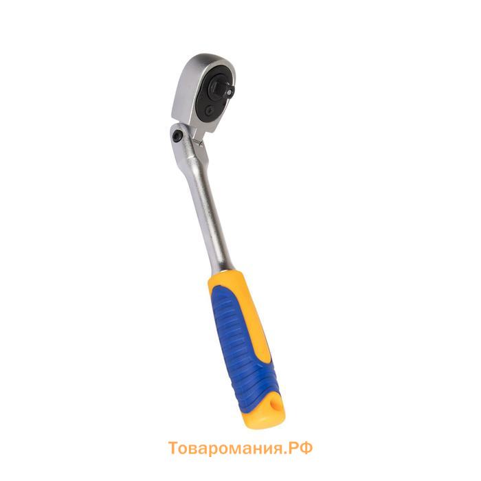 Трещотка шарнирная KRAFT KT 705033, 1/4", 170 мм, 72 зубца