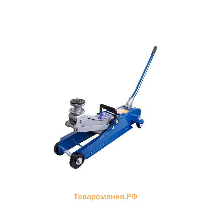 Домкрат подкатной KRAFT KT 820011, низкопрофильный, резиновая опора, кейс, h=80-360 мм, 2 т