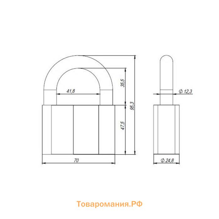 Замок навесной PD-40-80, фин. 3кл.