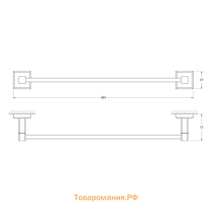 Штанга для полотенца 45 cm, хром