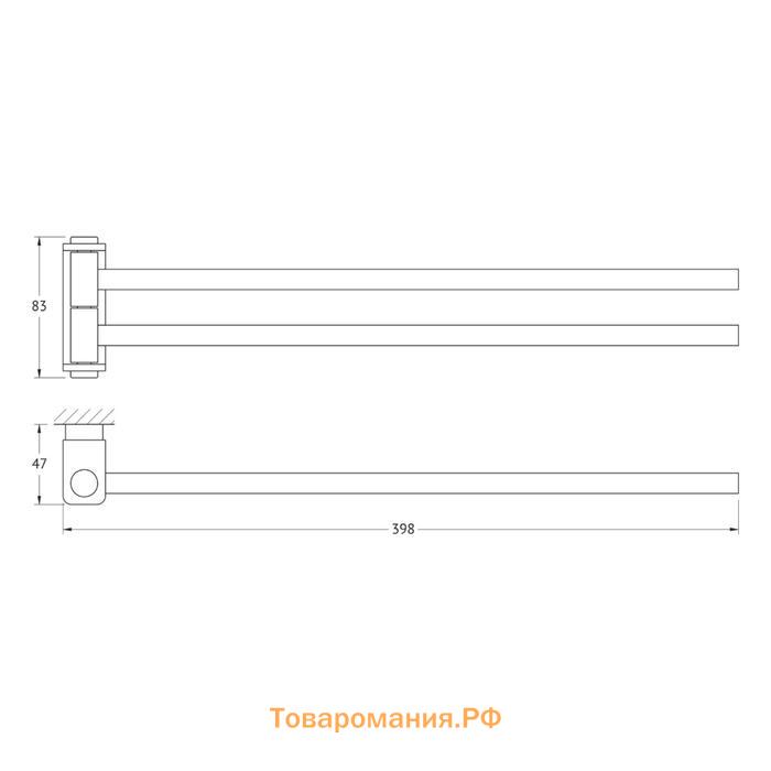 Держатель полотенец поворотный двойной 40 cm, хром