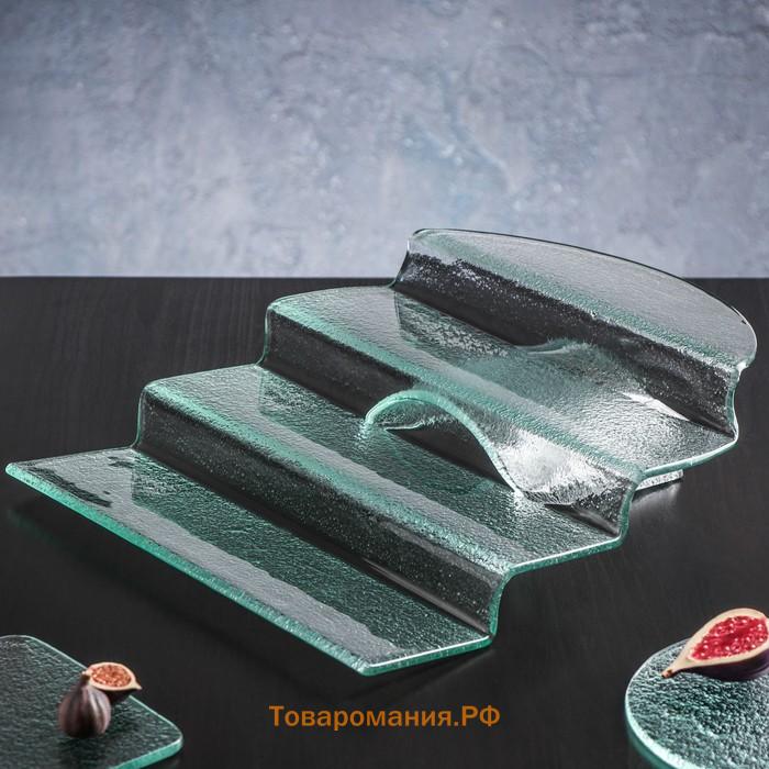Блюдо стеклянное сервировочное Magistro «Авис», 4 ступени, 31×39×12,5 см