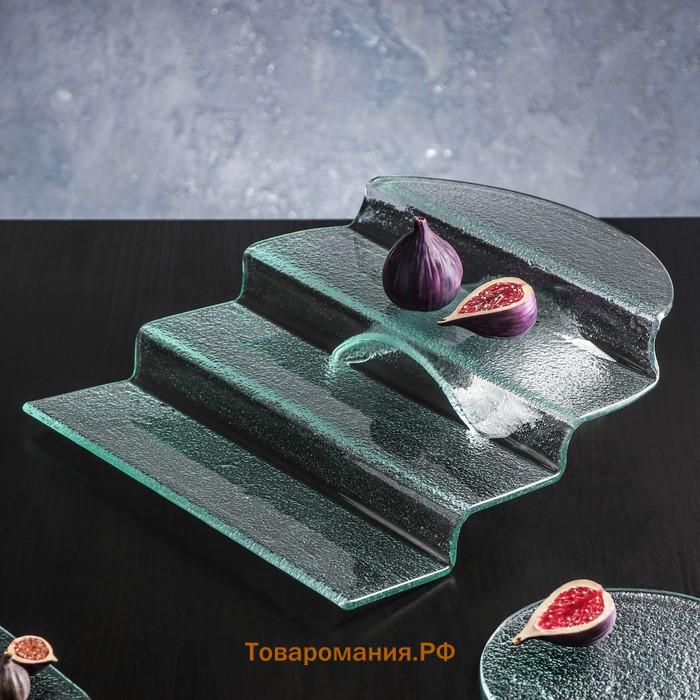 Блюдо стеклянное сервировочное Magistro «Авис», 4 ступени, 31×39×12,5 см