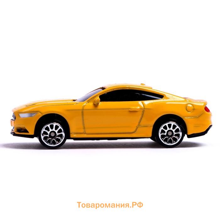 Машина металлическая FORD MUSTANG, 1:64, цвет жёлтый