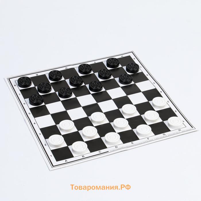 Настольные игры 2 в 1: шахматы шашки, фигуры пластик, поле картон 30 х 30 см