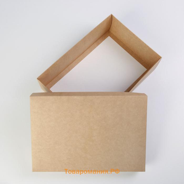 Коробка подарочная складная крафтовая, упаковка, 30 х 20 х 9 см
