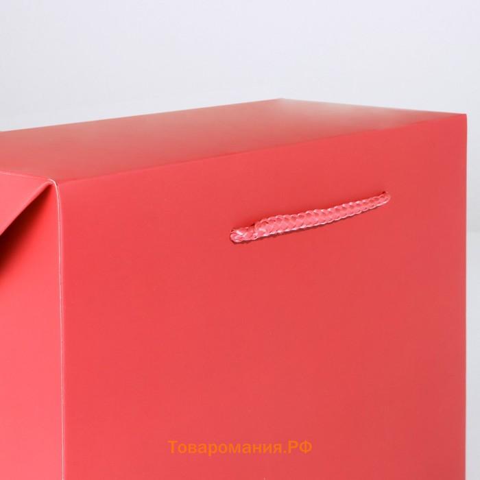 Пакет—коробка «Фуксия», 28 × 20 × 13 см
