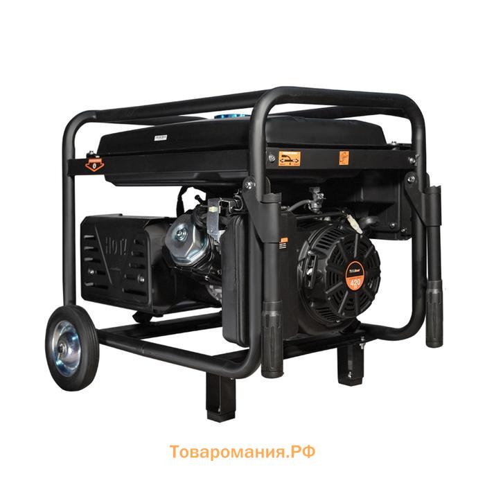 Бензиновый генератор FoxWeld Expert G7500 EW, 6.5 кВт, 15 л.с, 3х220 В, 12 В, электропуск