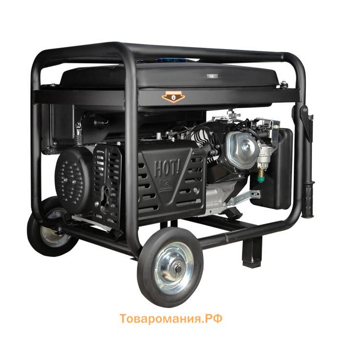 Бензиновый генератор FoxWeld Expert G8500 EW, 7.5 кВт, 3х220 В/16 А, 12 В, электропуск