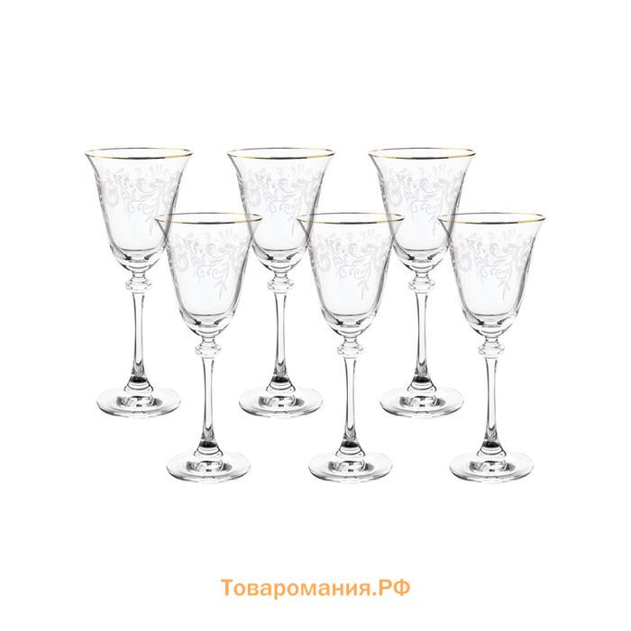 Набор бокалов для белого вина Asio, декор «Панто, затирка золото, отводка золото», 185 мл x 6 шт.