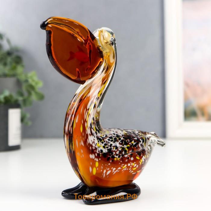 Сувенир стекло "Пеликан" под муранское стекло МИКС 8х16х17 см