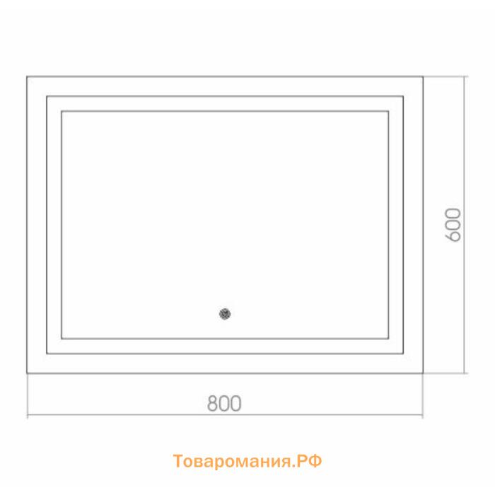 Зеркало с Doratiz LED подсветкой «Адель», 800х600 мм, подогрев, часы, сенсорный выключатель, диммер