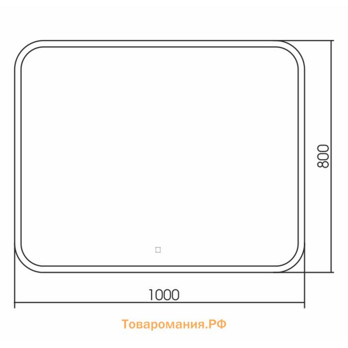 Зеркало с Doratiz LED подсветкой «Ева», 1000х800 мм, сенсорный выключатель, диммер