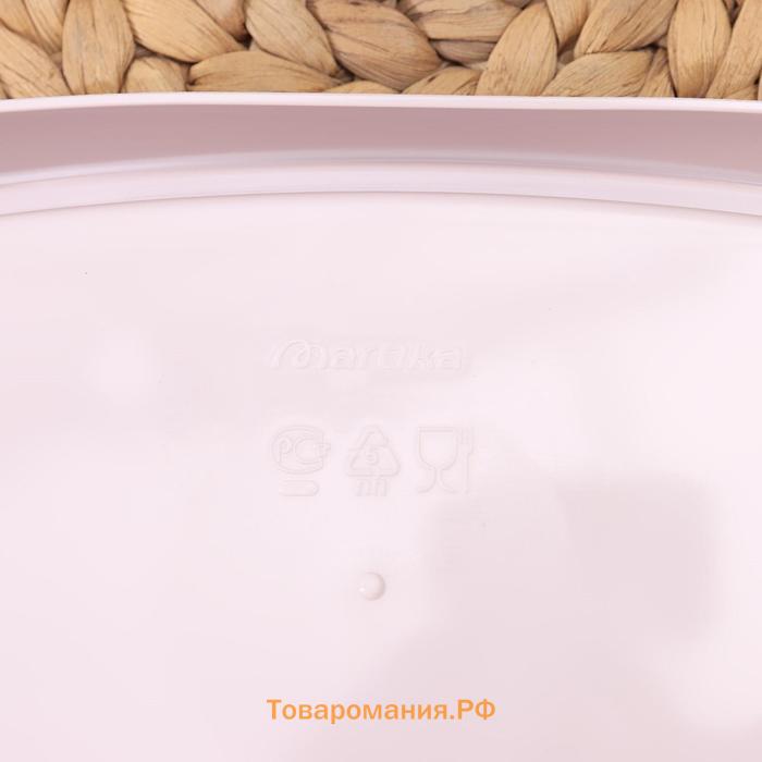 Маслёнка «Таира», пластиковая, 16,5×12 см, цвет розовый
