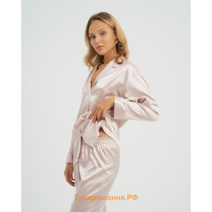 Пижама женская (рубашка, брюки) KAFTAN "Леопард", кофейный, р.40-42