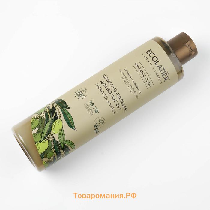 Шампунь-бальзам для волос 2 в 1 Ecolatier Green «Мягкость & Блеск», 350 мл