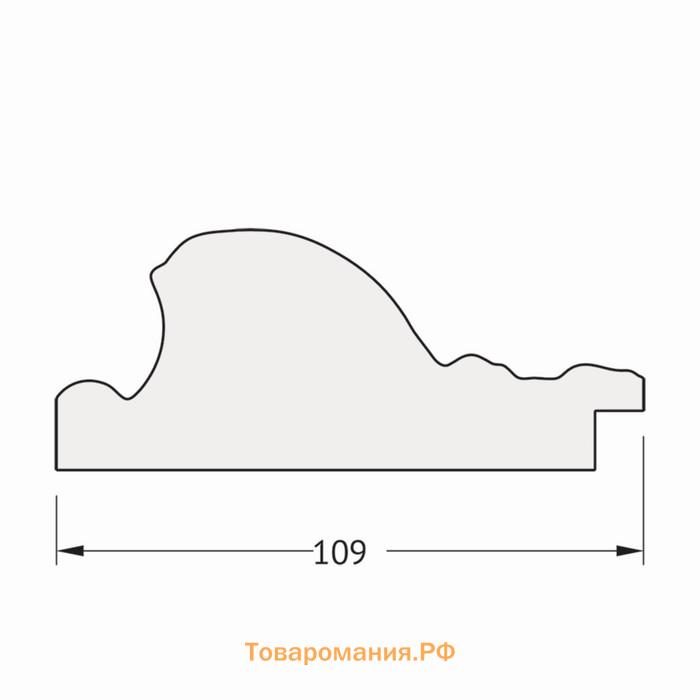 Зеркало в багетной раме, виньетка серебро 109 мм, 70,6х70,6 см