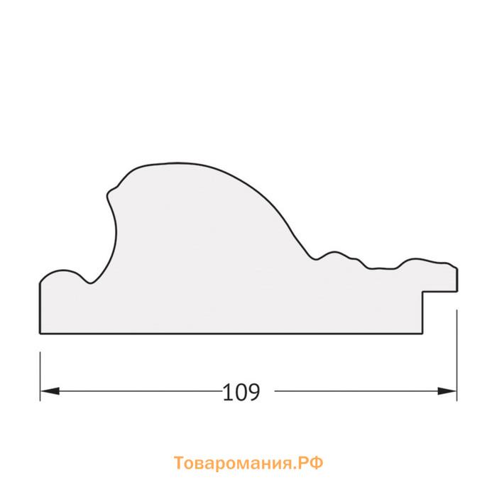 Зеркало в багетной раме, виньетка серебро 109 мм, 60x80 см