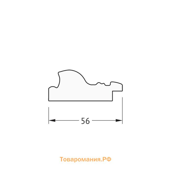 Зеркало в багетной раме, виньетка состаренное золото 56 мм, 40х50 см