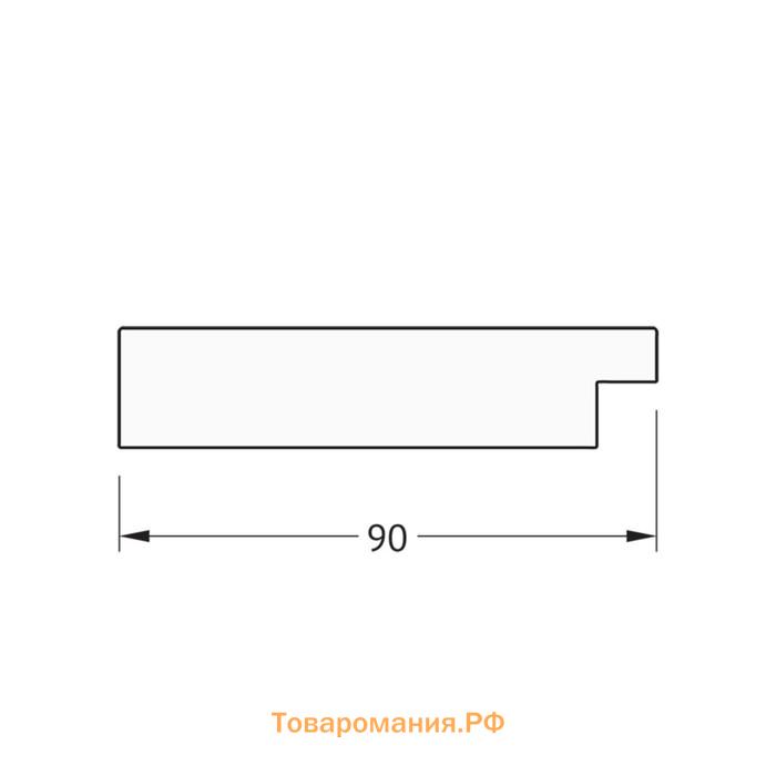 Зеркало в багетной раме, золотые дюны 90 мм, 60х110 см