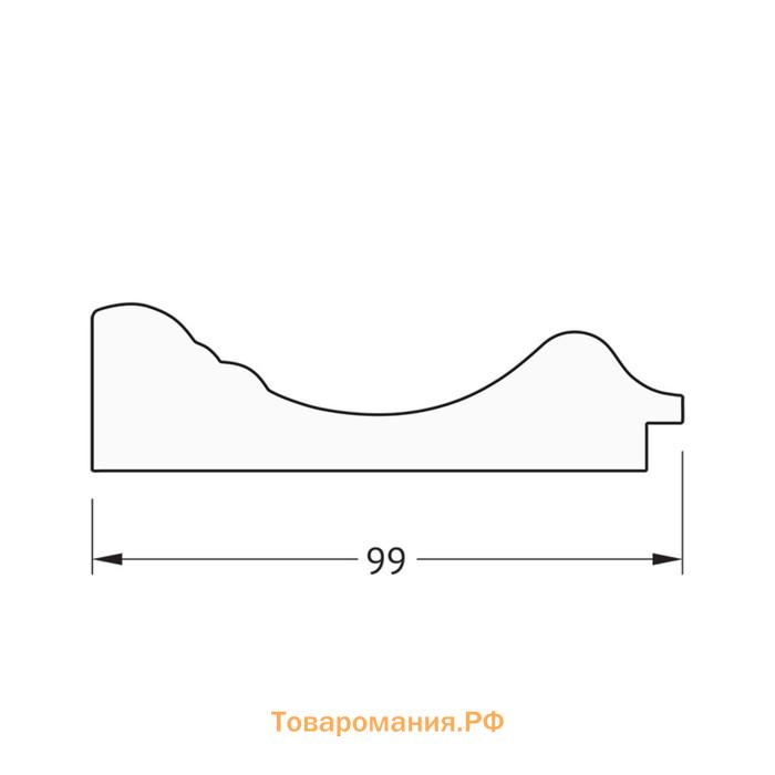 Зеркало в багетной раме, травленая бронза 99 мм, 62х112 см