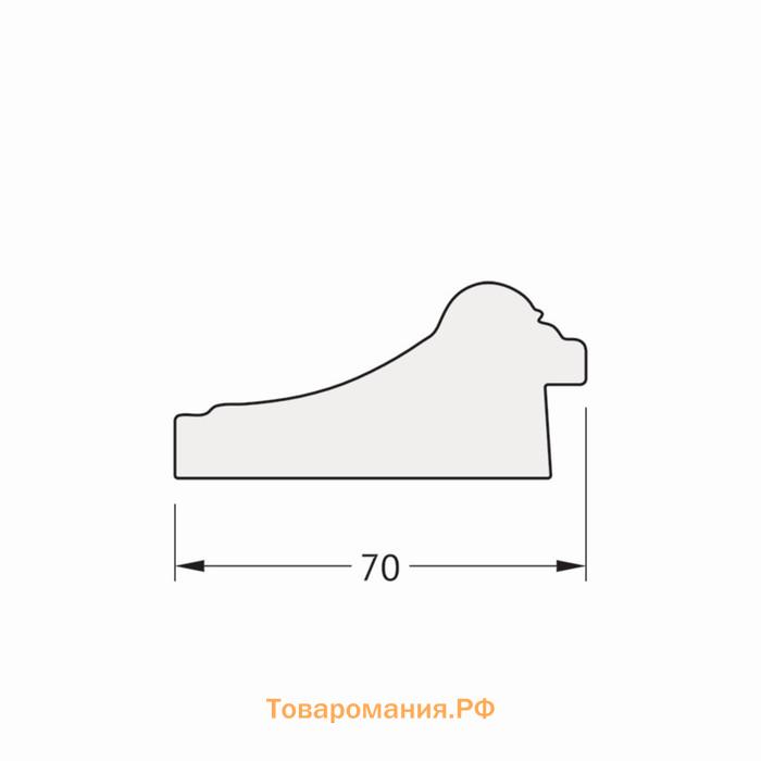 Зеркало с гравировкой в багетной раме, состаренное золото с плетением 70 мм, 53x71 см