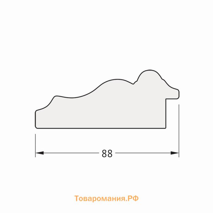 Зеркало с гравировкой в багетной раме, римская бронза 88 мм, 56x74 см